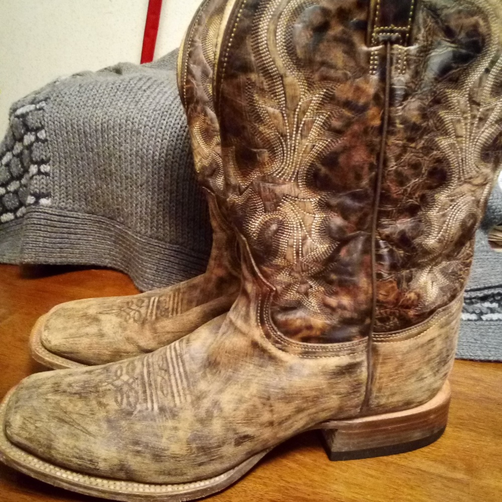 Men's Stetson Distressed Houston Boots Size 12 D